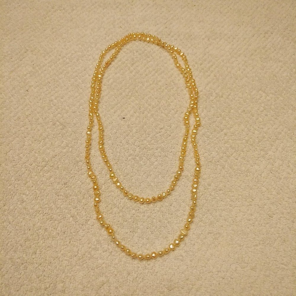 NEW IVORY FRESHWATER PEARL 50" LONG NECKLACE